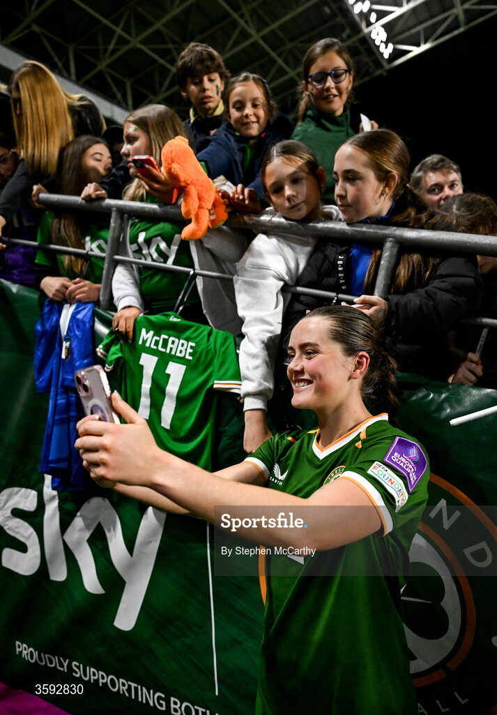 13 October 2026; Tyler Toland of Republic of Ireland after the 2027 FIFA Women’s World Cup qualifying round 1 play-off second leg match between Republic of Ireland and Kazakhstan at SuperValu Páirc Uí Chaoimh in Cork. Photo by Stephen McCarthy/Sportsfile