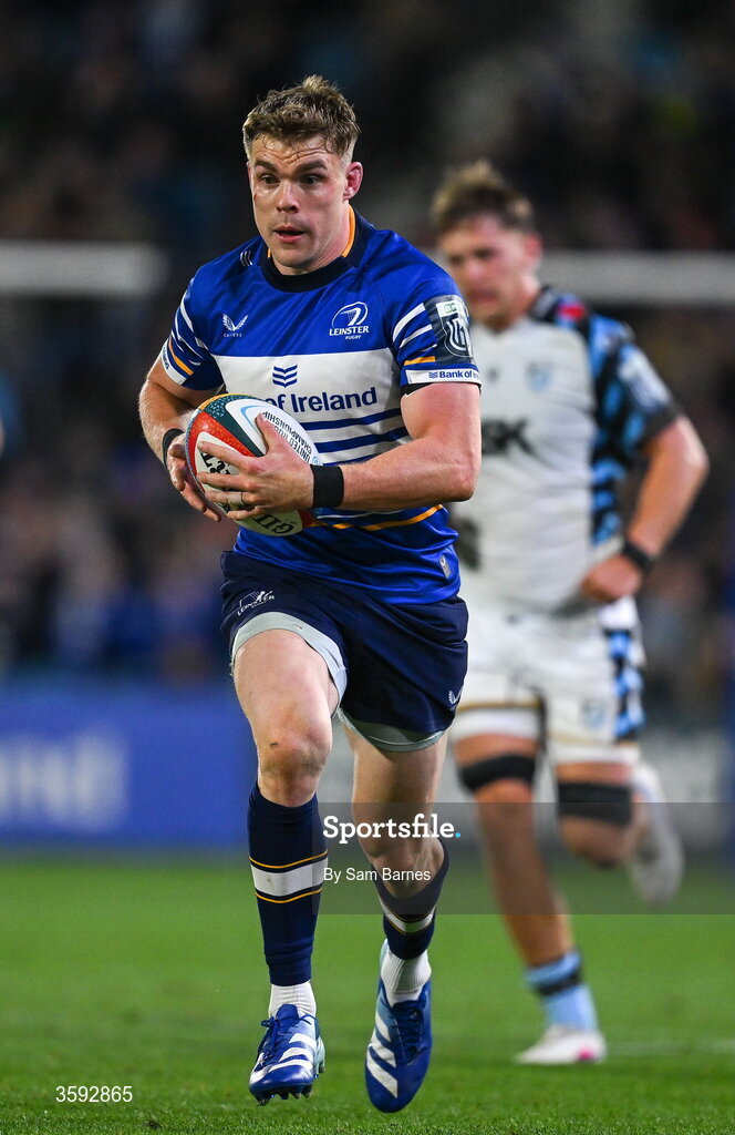 10 October 2026; Garry Ringrose of Leinster during the United Rugby Championship match between Leinster and Cardiff at the Laya Arena in Dublin. Photo by Sam Barnes/Sportsfile