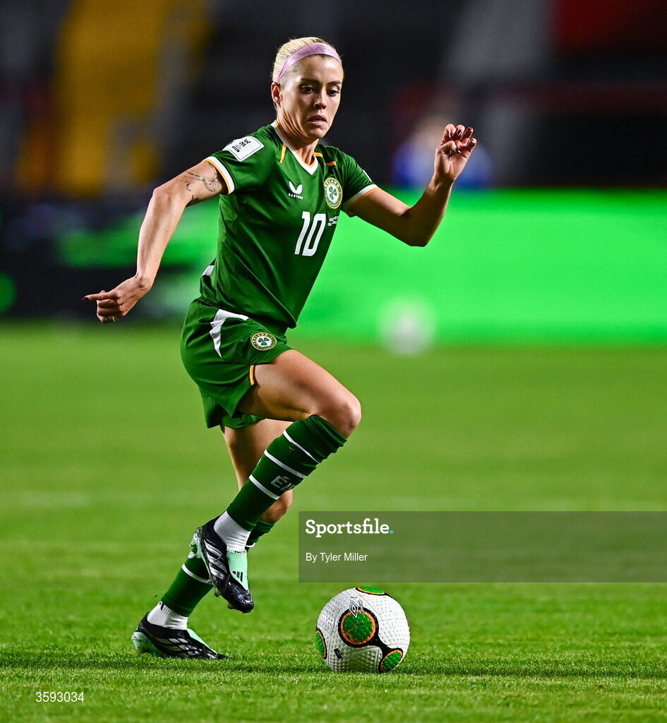 13 October 2026; Denise O’Sullivan of Republic of Ireland during the 2027 FIFA Women’s World Cup qualifying round 1 play-off second leg match between the Republic of Ireland and Kazakhstan at Páirc Uí Chaoimh in Cork. Photo by Tyler Miller/Sportsfile