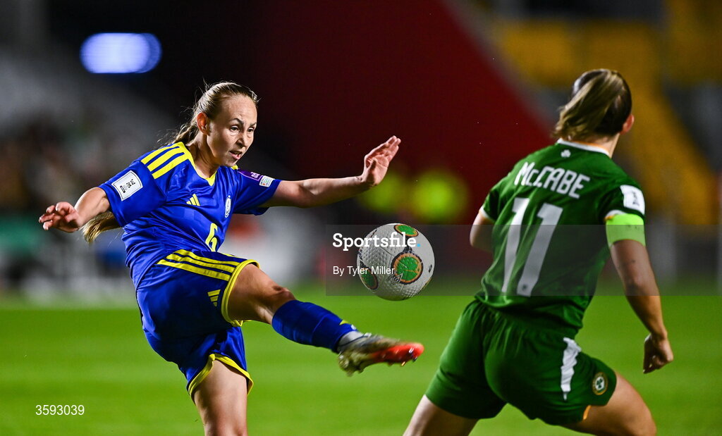 13 October 2026; Anastassiya Nizamutdinova of Kazakhstan during the 2027 FIFA Women’s World Cup qualifying round 1 play-off second leg match between the Republic of Ireland and Kazakhstan at Páirc Uí Chaoimh in Cork. Photo by Tyler Miller/Sportsfile