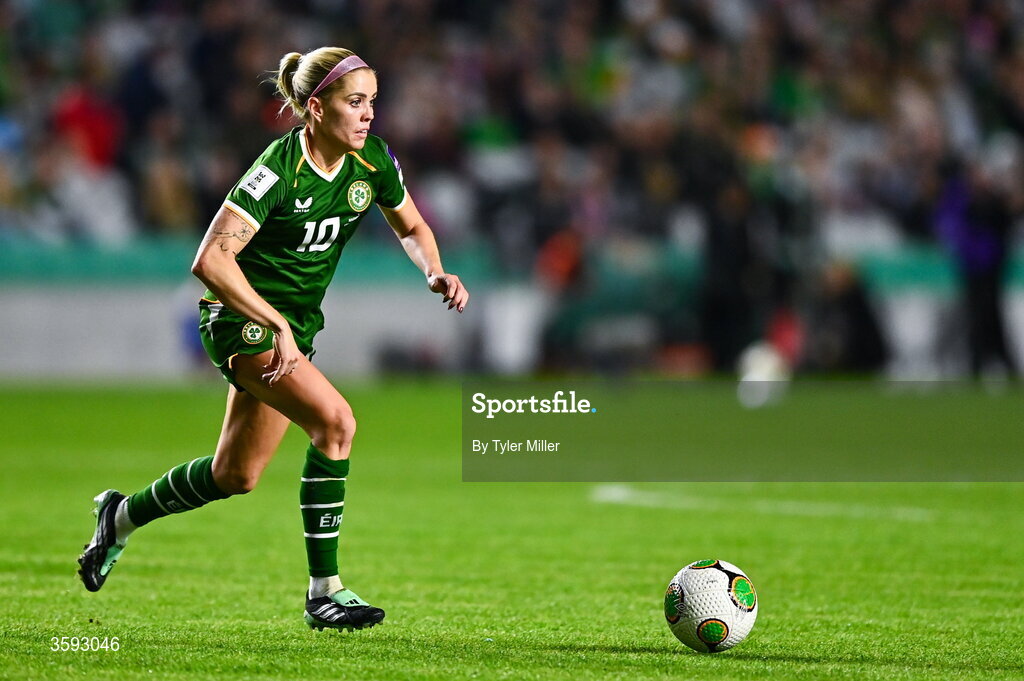 13 October 2026; Denise O’Sullivan of Republic of Ireland during the 2027 FIFA Women’s World Cup qualifying round 1 play-off second leg match between the Republic of Ireland and Kazakhstan at Páirc Uí Chaoimh in Cork. Photo by Tyler Miller/Sportsfile