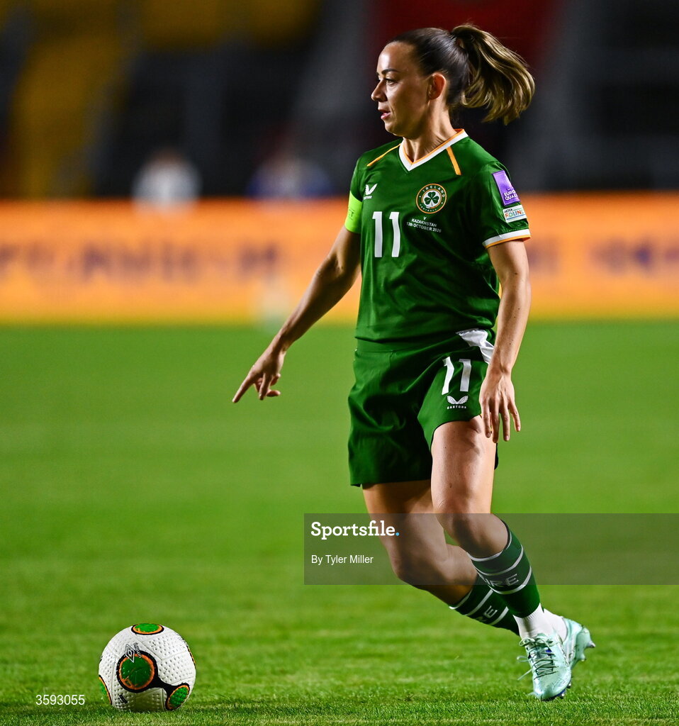 13 October 2026; Katie McCabe of Republic of Ireland during the 2027 FIFA Women’s World Cup qualifying round 1 play-off second leg match between the Republic of Ireland and Kazakhstan at Páirc Uí Chaoimh in Cork. Photo by Tyler Miller/Sportsfile