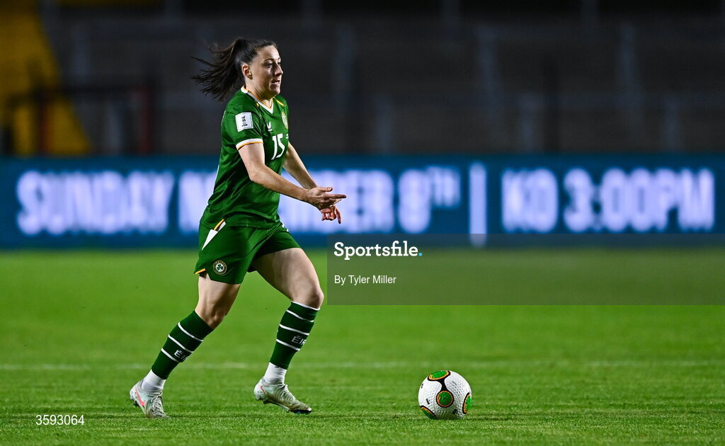 13 October 2026; Lucy Quinn of Republic of Ireland during the 2027 FIFA Women’s World Cup qualifying round 1 play-off second leg match between the Republic of Ireland and Kazakhstan at Páirc Uí Chaoimh in Cork. Photo by Tyler Miller/Sportsfile