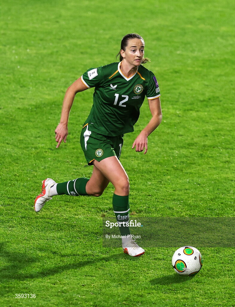 13 October 2026; Anna Patten of Republic of Ireland during the 2027 FIFA Women’s World Cup qualifying round 1 play-off second leg match between Republic of Ireland and Kazakhstan at SuperValu Páirc Uí Chaoimh in Cork. Photo by Michael P Ryan/Sportsfile