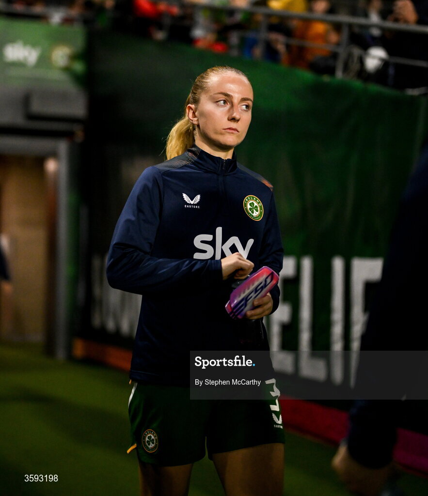 13 October 2026; Aoibheann Clancy of Republic of Ireland before the 2027 FIFA Women’s World Cup qualifying round 1 play-off second leg match between Republic of Ireland and Kazakhstan at SuperValu Páirc Uí Chaoimh in Cork. Photo by Stephen McCarthy/Sportsfile