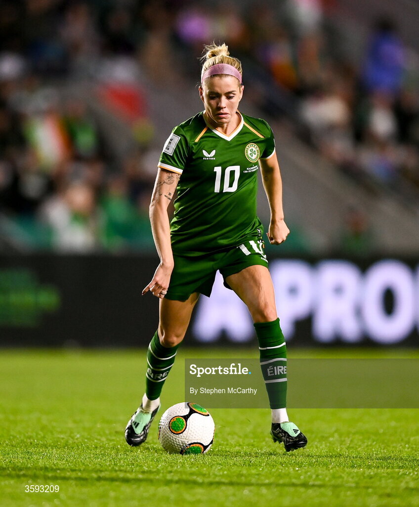 13 October 2026; Denise O’Sullivan of Republic of Ireland during the 2027 FIFA Women’s World Cup qualifying round 1 play-off second leg match between Republic of Ireland and Kazakhstan at SuperValu Páirc Uí Chaoimh in Cork. Photo by Stephen McCarthy/Sportsfile