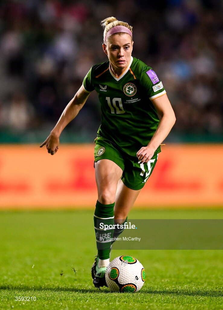 13 October 2026; Denise O’Sullivan of Republic of Ireland during the 2027 FIFA Women’s World Cup qualifying round 1 play-off second leg match between Republic of Ireland and Kazakhstan at SuperValu Páirc Uí Chaoimh in Cork. Photo by Stephen McCarthy/Sportsfile