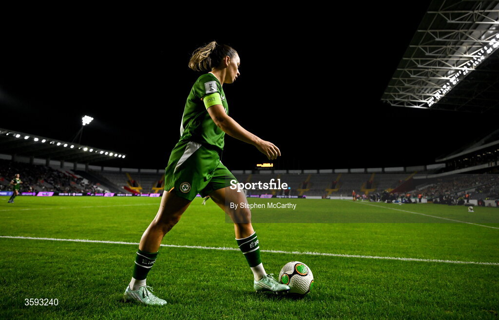 13 October 2026; Katie McCabe of Republic of Ireland during the 2027 FIFA Women’s World Cup qualifying round 1 play-off second leg match between Republic of Ireland and Kazakhstan at SuperValu Páirc Uí Chaoimh in Cork. Photo by Stephen McCarthy/Sportsfile