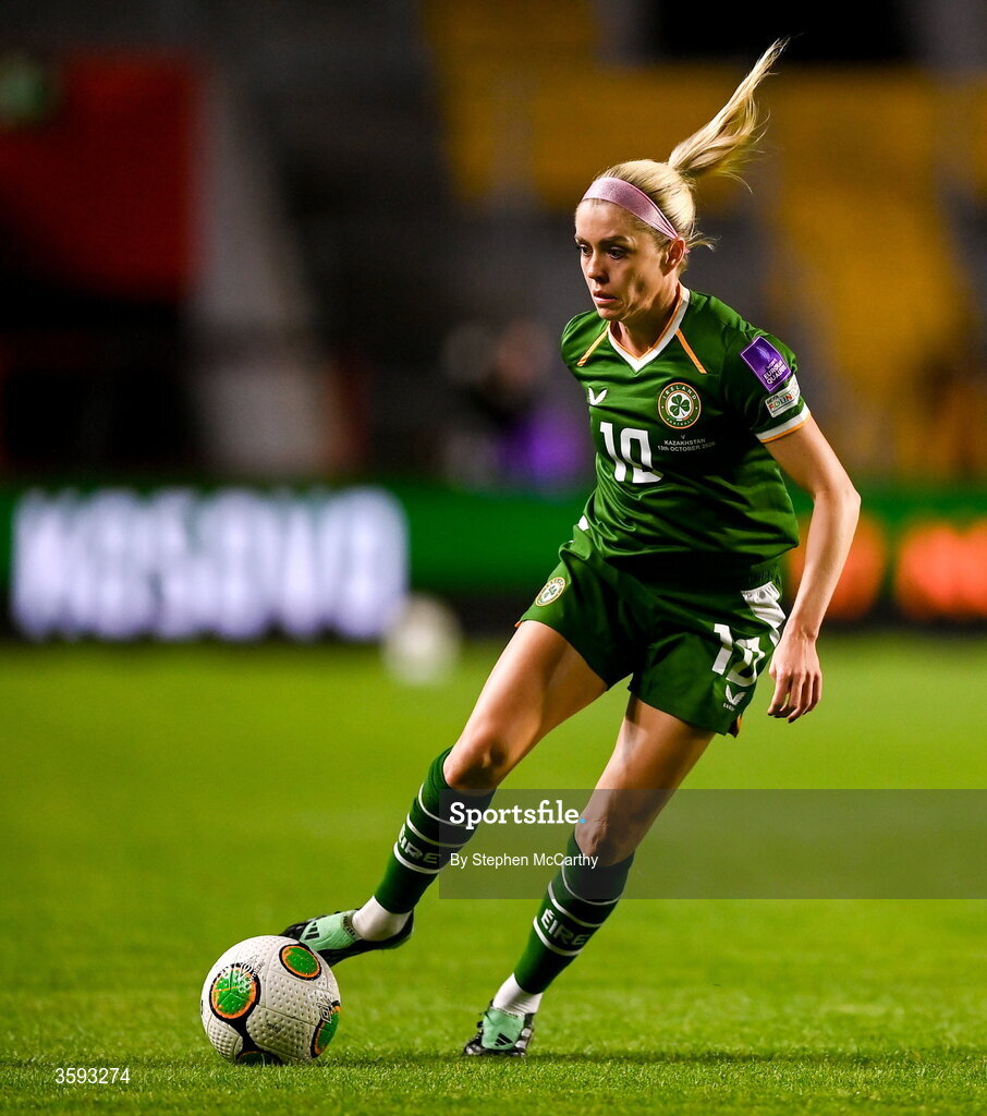 13 October 2026; Denise O’Sullivan of Republic of Ireland during the 2027 FIFA Women’s World Cup qualifying round 1 play-off second leg match between Republic of Ireland and Kazakhstan at SuperValu Páirc Uí Chaoimh in Cork. Photo by Stephen McCarthy/Sportsfile