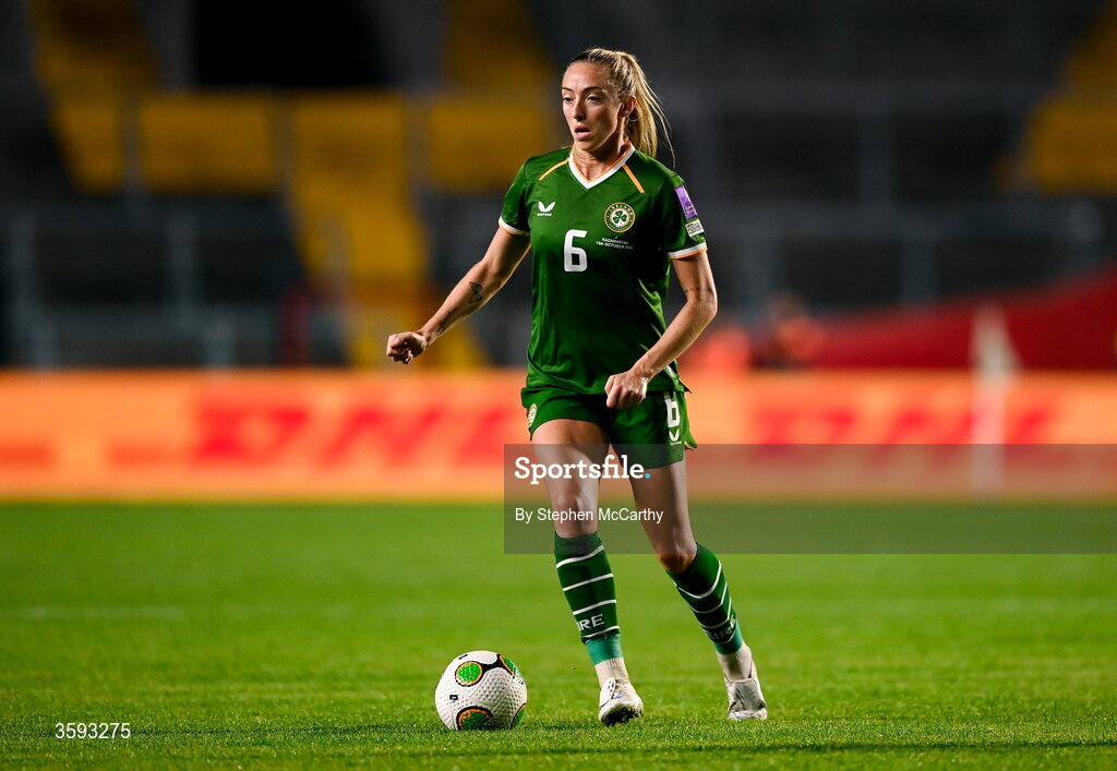 13 October 2026; Megan Connolly of Republic of Ireland during the 2027 FIFA Women’s World Cup qualifying round 1 play-off second leg match between Republic of Ireland and Kazakhstan at SuperValu Páirc Uí Chaoimh in Cork. Photo by Stephen McCarthy/Sportsfile