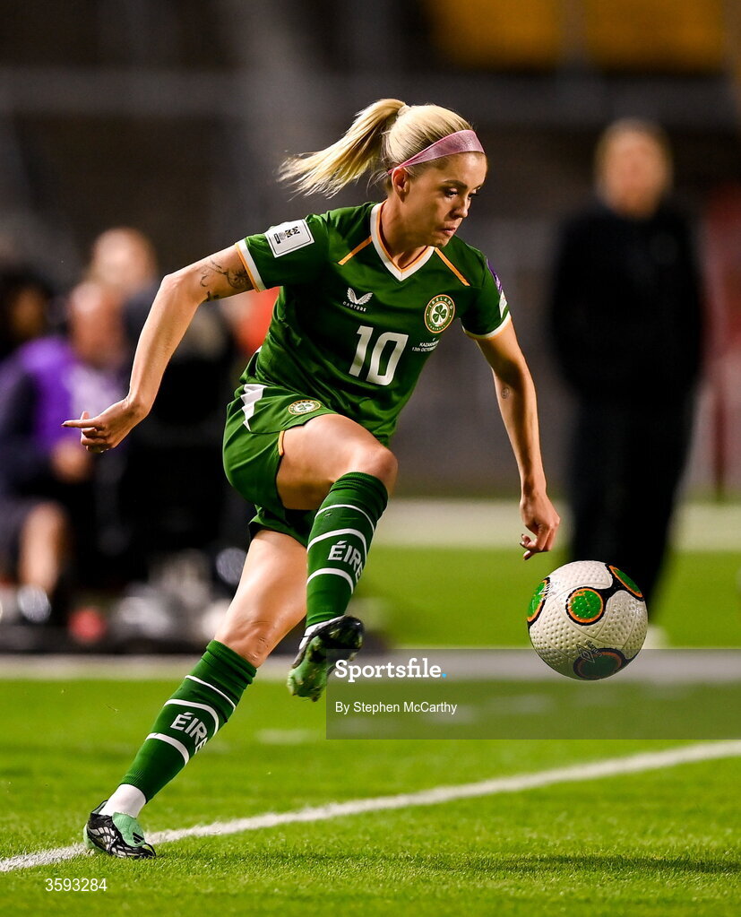 13 October 2026; Denise O’Sullivan of Republic of Ireland during the 2027 FIFA Women’s World Cup qualifying round 1 play-off second leg match between Republic of Ireland and Kazakhstan at SuperValu Páirc Uí Chaoimh in Cork. Photo by Stephen McCarthy/Sportsfile