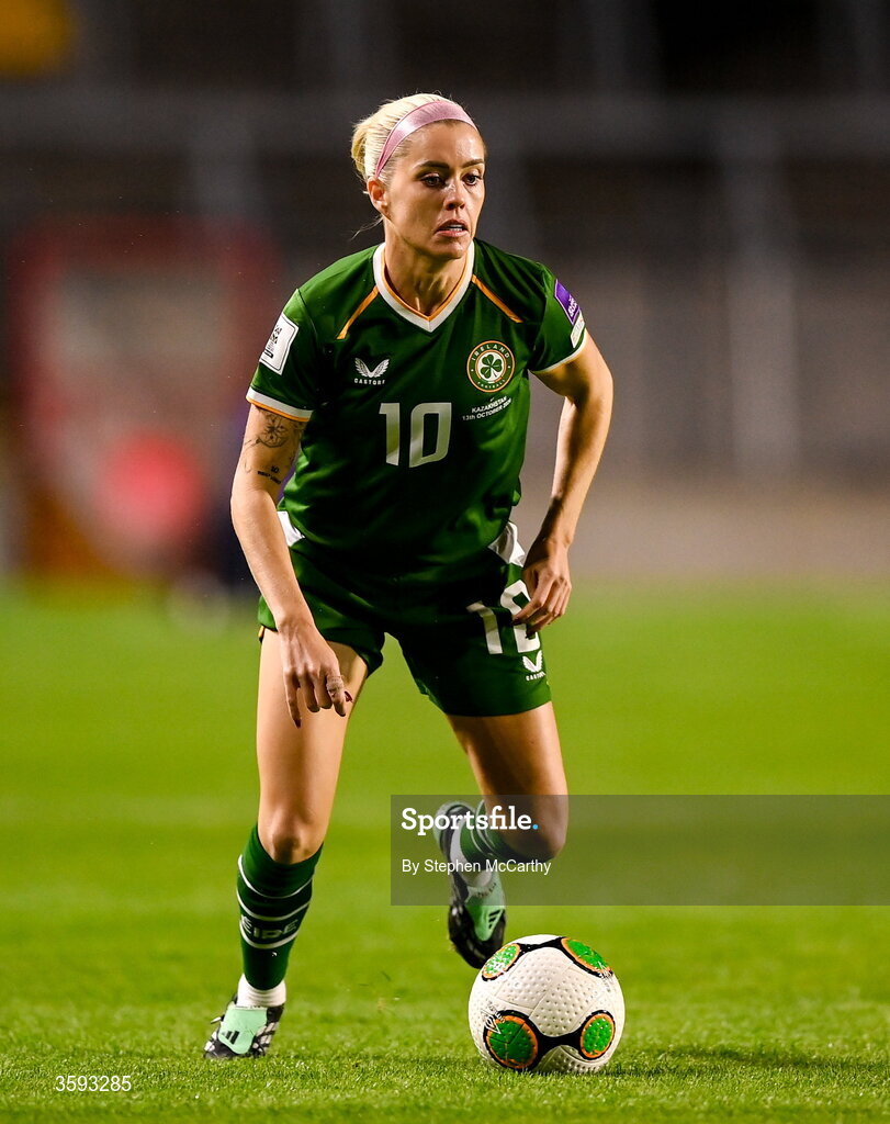 13 October 2026; Denise O’Sullivan of Republic of Ireland during the 2027 FIFA Women’s World Cup qualifying round 1 play-off second leg match between Republic of Ireland and Kazakhstan at SuperValu Páirc Uí Chaoimh in Cork. Photo by Stephen McCarthy/Sportsfile