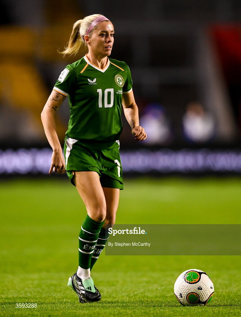 13 October 2026; Denise O’Sullivan of Republic of Ireland during the 2027 FIFA Women’s World Cup qualifying round 1 play-off second leg match between Republic of Ireland and Kazakhstan at SuperValu Páirc Uí Chaoimh in Cork. Photo by Stephen McCarthy/Sportsfile