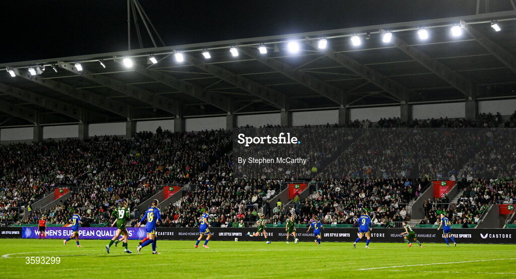 13 October 2026; A general view of the action during the 2027 FIFA Women’s World Cup qualifying round 1 play-off second leg match between Republic of Ireland and Kazakhstan at SuperValu Páirc Uí Chaoimh in Cork. Photo by Stephen McCarthy/Sportsfile