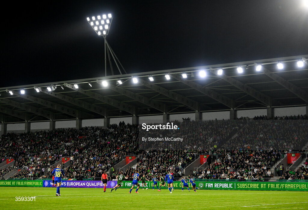 13 October 2026; A general view of the action during the 2027 FIFA Women’s World Cup qualifying round 1 play-off second leg match between Republic of Ireland and Kazakhstan at SuperValu Páirc Uí Chaoimh in Cork. Photo by Stephen McCarthy/Sportsfile