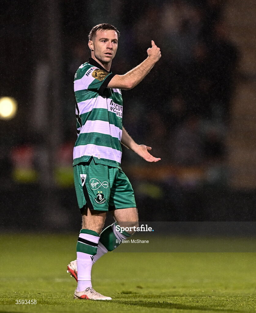 12 October 2026; Jack Byrne of Shamrock Rovers during the SSE Airtricity Men's Premier Division match between Shamrock Rovers and Bohemians at Tallaght Stadium in Dublin. Photo by Ben McShane/Sportsfile