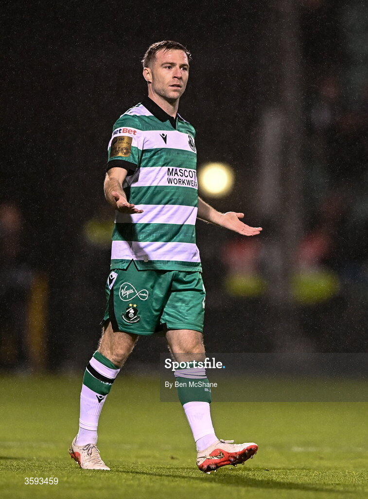 12 October 2026; Jack Byrne of Shamrock Rovers during the SSE Airtricity Men's Premier Division match between Shamrock Rovers and Bohemians at Tallaght Stadium in Dublin. Photo by Ben McShane/Sportsfile