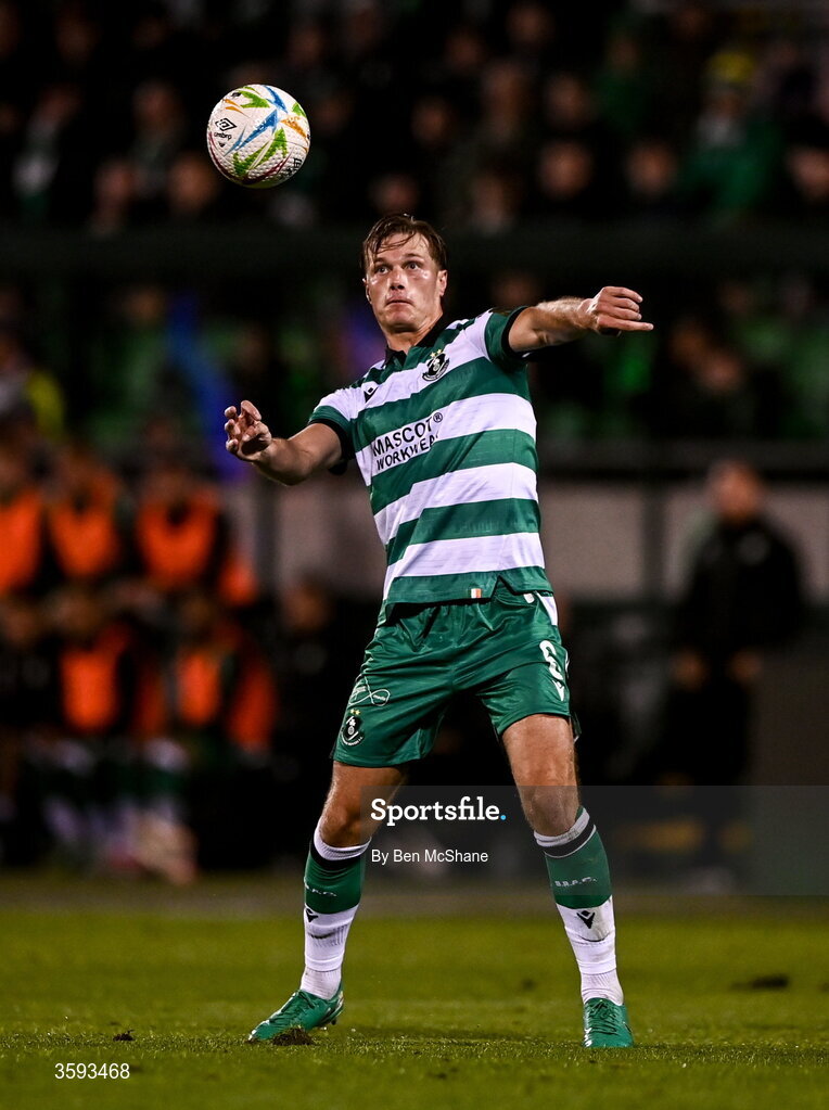 12 October 2026; Daniel Cleary of Shamrock Rovers during the SSE Airtricity Men's Premier Division match between Shamrock Rovers and Bohemians at Tallaght Stadium in Dublin. Photo by Ben McShane/Sportsfile