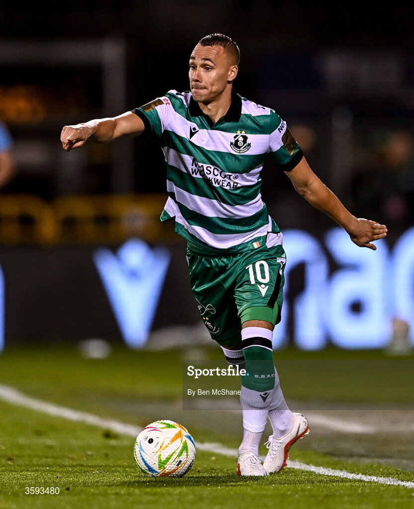 12 October 2026; Graham Burke of Shamrock Rovers during the SSE Airtricity Men's Premier Division match between Shamrock Rovers and Bohemians at Tallaght Stadium in Dublin. Photo by Ben McShane/Sportsfile