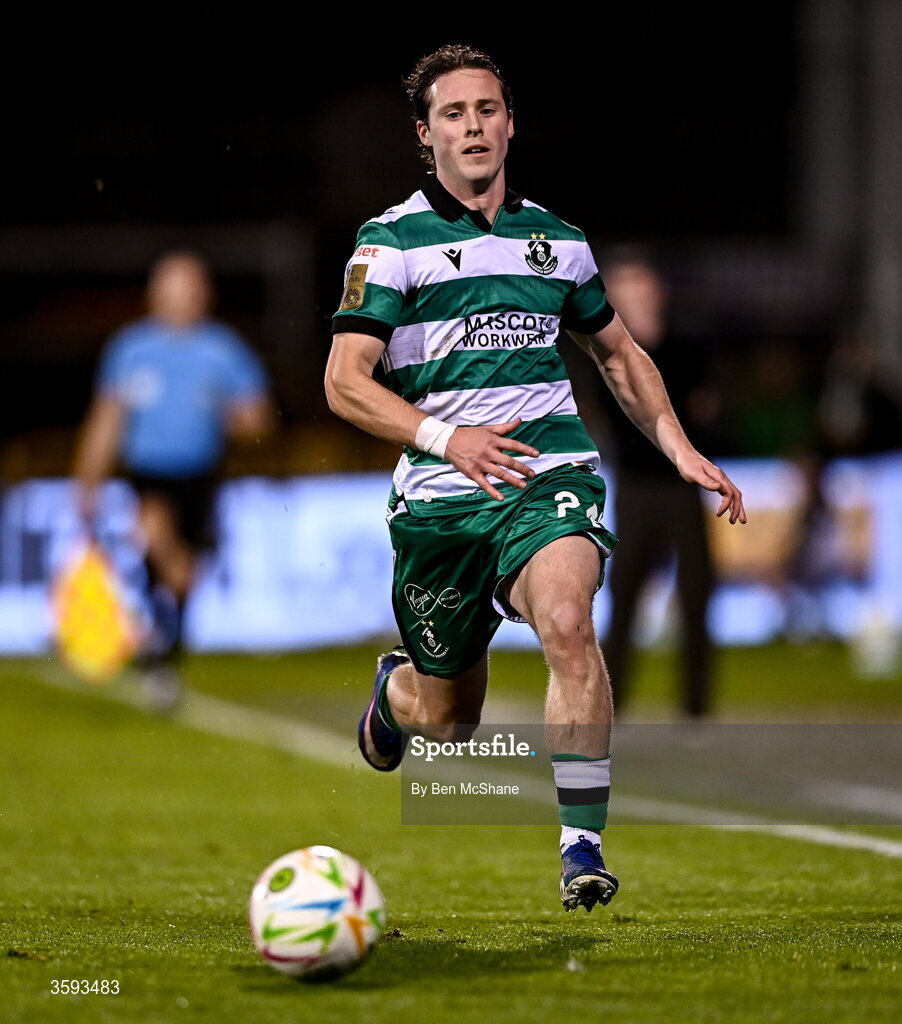 12 October 2026; Will Fitzgerald of Shamrock Rovers during the SSE Airtricity Men's Premier Division match between Shamrock Rovers and Bohemians at Tallaght Stadium in Dublin. Photo by Ben McShane/Sportsfile