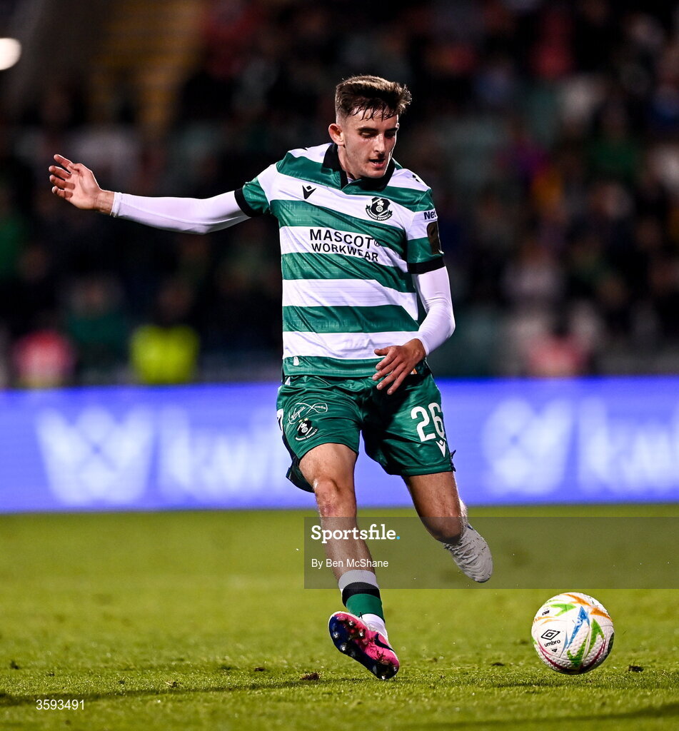 12 October 2026; John O'Sullivan of Shamrock Rovers during the SSE Airtricity Men's Premier Division match between Shamrock Rovers and Bohemians at Tallaght Stadium in Dublin. Photo by Ben McShane/Sportsfile