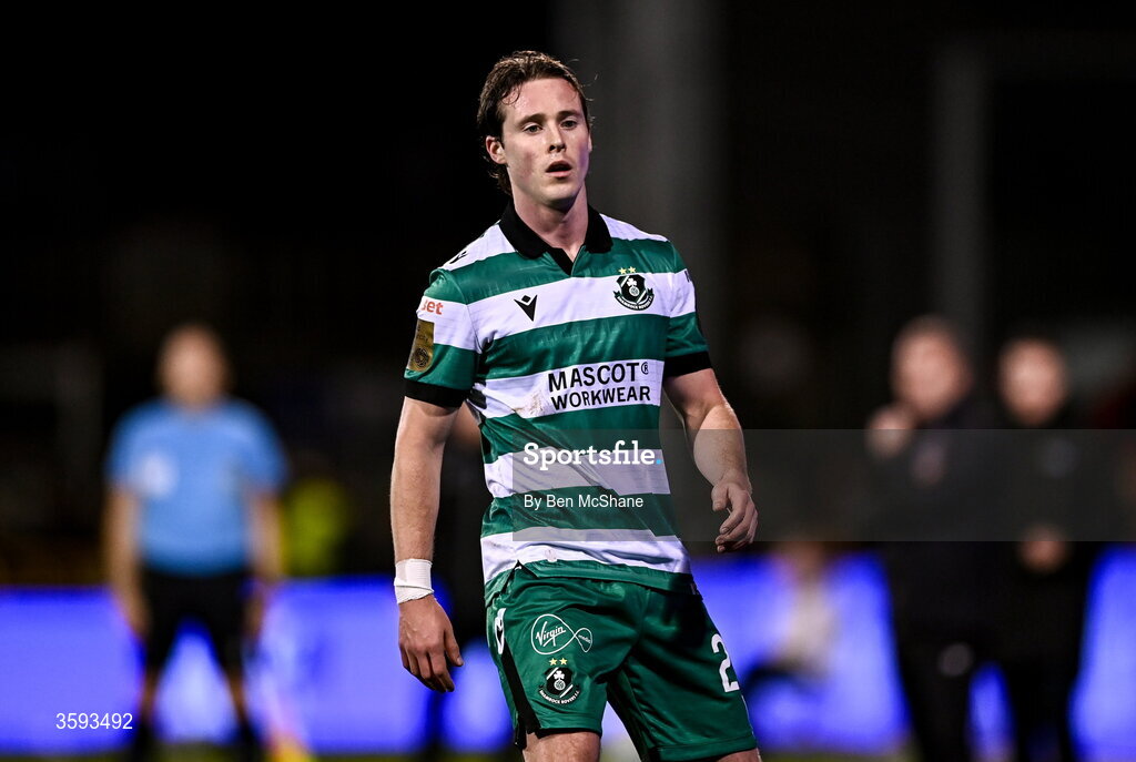 12 October 2026; Will Fitzgerald of Shamrock Rovers during the SSE Airtricity Men's Premier Division match between Shamrock Rovers and Bohemians at Tallaght Stadium in Dublin. Photo by Ben McShane/Sportsfile