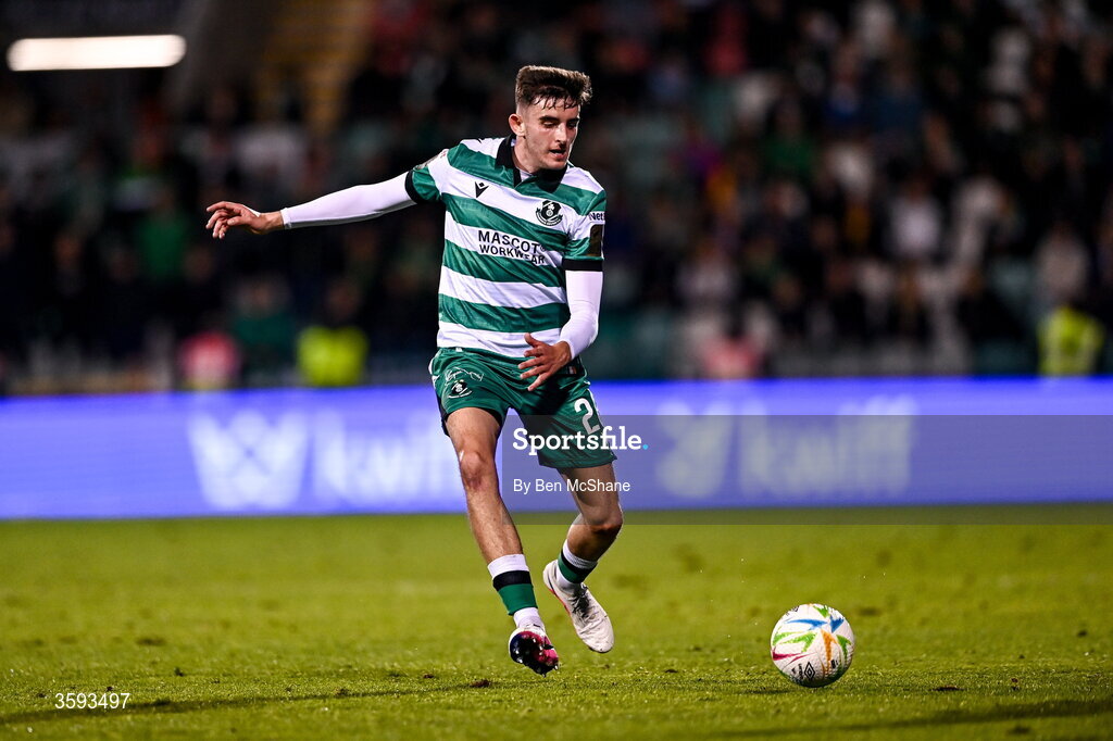 12 October 2026; John O'Sullivan of Shamrock Rovers during the SSE Airtricity Men's Premier Division match between Shamrock Rovers and Bohemians at Tallaght Stadium in Dublin. Photo by Ben McShane/Sportsfile
