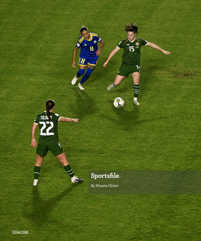13 October 2026; Lucy Quinn of Republic of Ireland during the 2027 FIFA Women’s World Cup qualifying round 1 play-off second leg match between the Republic of Ireland and Kazakhstan at Páirc Uí Chaoimh in Cork. Photo by Shauna Clinton/Sportsfile Photo by Shauna Clinton/Sportsfile