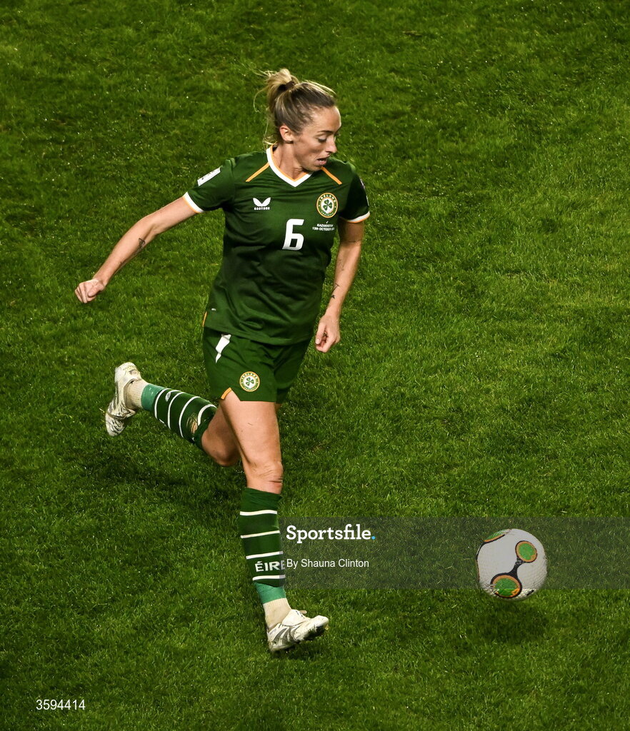 13 October 2026; Megan Connolly of Republic of Ireland during the 2027 FIFA Women’s World Cup qualifying round 1 play-off second leg match between the Republic of Ireland and Kazakhstan at Páirc Uí Chaoimh in Cork. Photo by Shauna Clinton/Sportsfile Photo by Shauna Clinton/Sportsfile