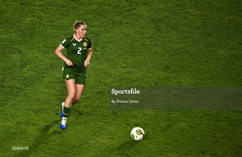 13 October 2026; Jessie Stapleton of Republic of Ireland during the 2027 FIFA Women’s World Cup qualifying round 1 play-off second leg match between the Republic of Ireland and Kazakhstan at Páirc Uí Chaoimh in Cork. Photo by Shauna Clinton/Sportsfile Photo by Shauna Clinton/Sportsfile