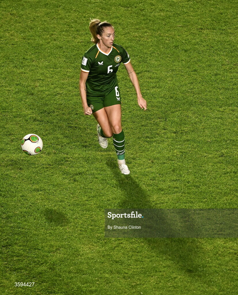 13 October 2026; Megan Connolly of Republic of Ireland during the 2027 FIFA Women’s World Cup qualifying round 1 play-off second leg match between the Republic of Ireland and Kazakhstan at Páirc Uí Chaoimh in Cork. Photo by Shauna Clinton/Sportsfile Photo by Shauna Clinton/Sportsfile