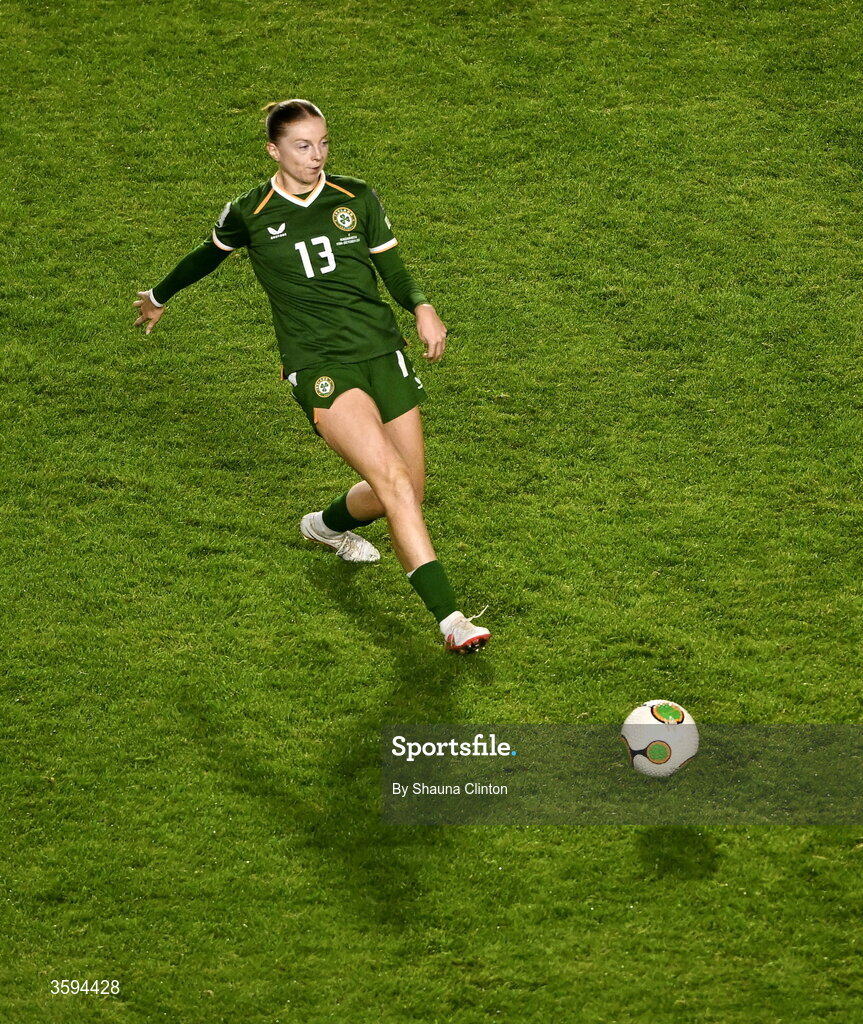 13 October 2026; Hayley Nolan of Republic of Ireland during the 2027 FIFA Women’s World Cup qualifying round 1 play-off second leg match between the Republic of Ireland and Kazakhstan at Páirc Uí Chaoimh in Cork. Photo by Shauna Clinton/Sportsfile Photo by Shauna Clinton/Sportsfile