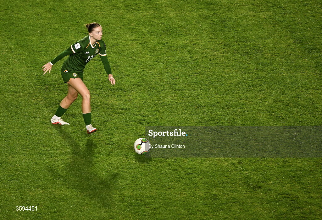 13 October 2026; Hayley Nolan of Republic of Ireland during the 2027 FIFA Women’s World Cup qualifying round 1 play-off second leg match between the Republic of Ireland and Kazakhstan at Páirc Uí Chaoimh in Cork. Photo by Shauna Clinton/Sportsfile Photo by Shauna Clinton/Sportsfile