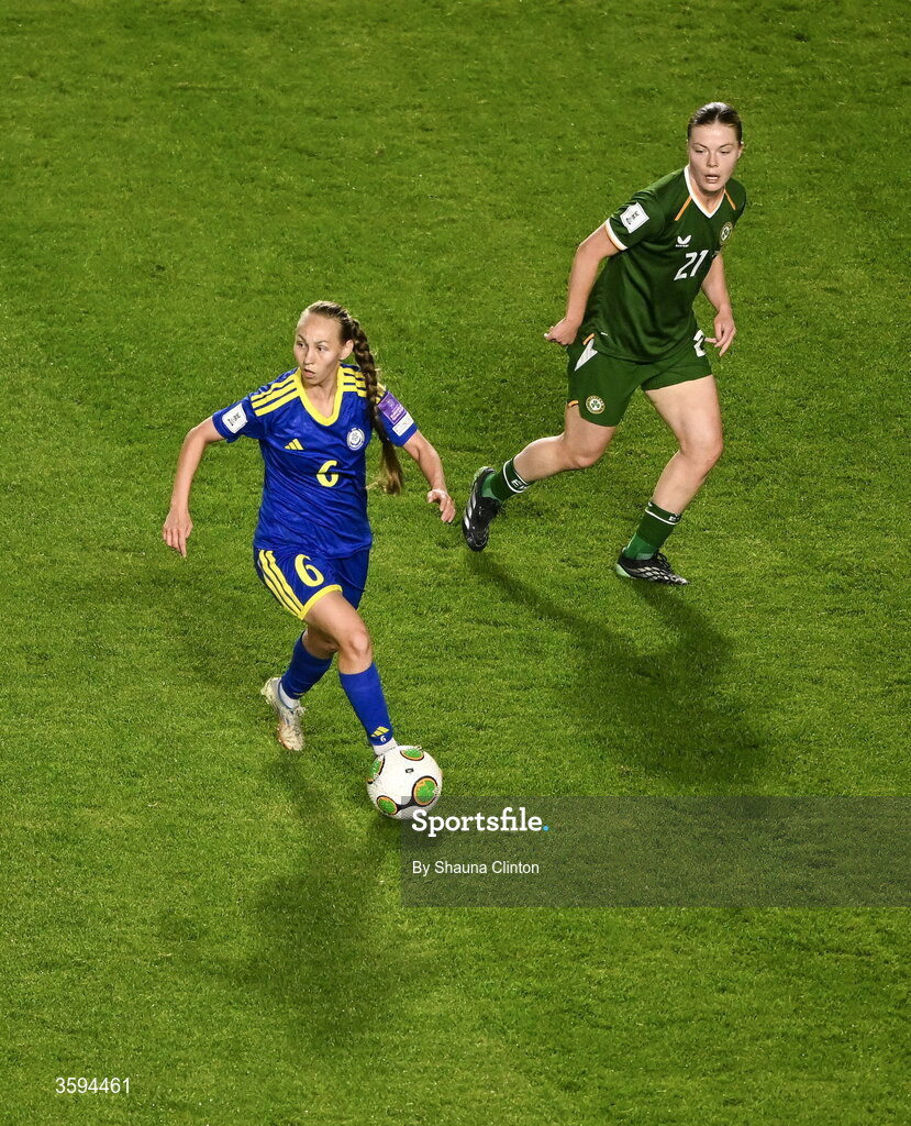 13 October 2026; Anastassiya Nizamutdinova of Kazakhstan during the 2027 FIFA Women’s World Cup qualifying round 1 play-off second leg match between the Republic of Ireland and Kazakhstan at Páirc Uí Chaoimh in Cork. Photo by Shauna Clinton/Sportsfile Photo by Shauna Clinton/Sportsfile