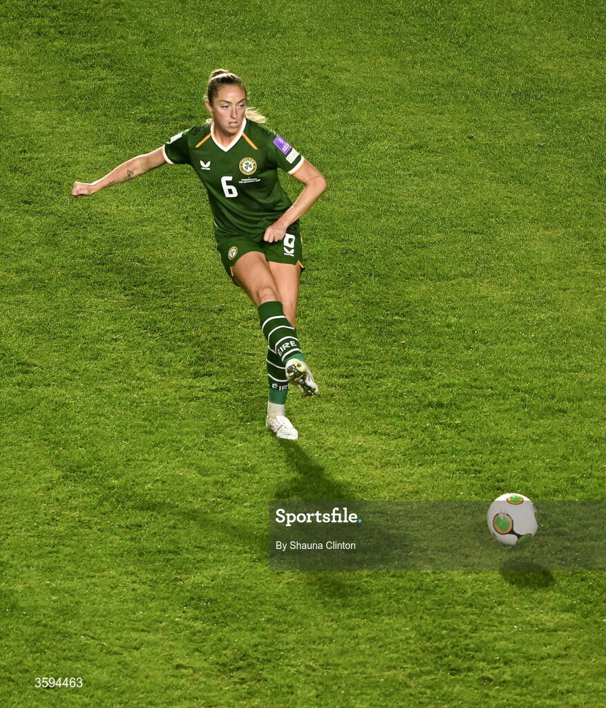 13 October 2026; Megan Connolly of Republic of Ireland during the 2027 FIFA Women’s World Cup qualifying round 1 play-off second leg match between the Republic of Ireland and Kazakhstan at Páirc Uí Chaoimh in Cork. Photo by Shauna Clinton/Sportsfile Photo by Shauna Clinton/Sportsfile