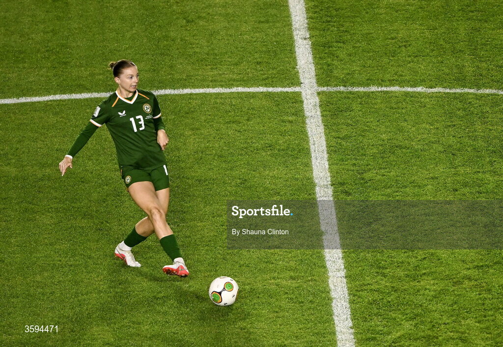 13 October 2026; Hayley Nolan of Republic of Ireland during the 2027 FIFA Women’s World Cup qualifying round 1 play-off second leg match between the Republic of Ireland and Kazakhstan at Páirc Uí Chaoimh in Cork. Photo by Shauna Clinton/Sportsfile Photo by Shauna Clinton/Sportsfile