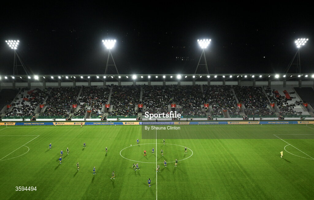 13 October 2026; A general view of action during the 2027 FIFA Women’s World Cup qualifying round 1 play-off second leg match between the Republic of Ireland and Kazakhstan at Páirc Uí Chaoimh in Cork. Photo by Shauna Clinton/Sportsfile Photo by Shauna Clinton/Sportsfile