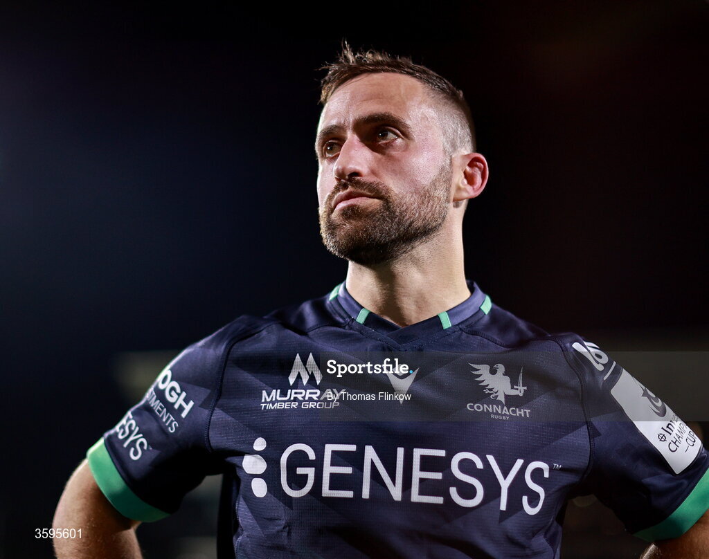 17 October 2026; Caolin Blade of Connacht after his side's victory in the Investec Champions Cup Round 1 match between Connacht and Saracens at Dexcom Stadium in Galway. Photo by Thomas Flinkow/Sportsfile