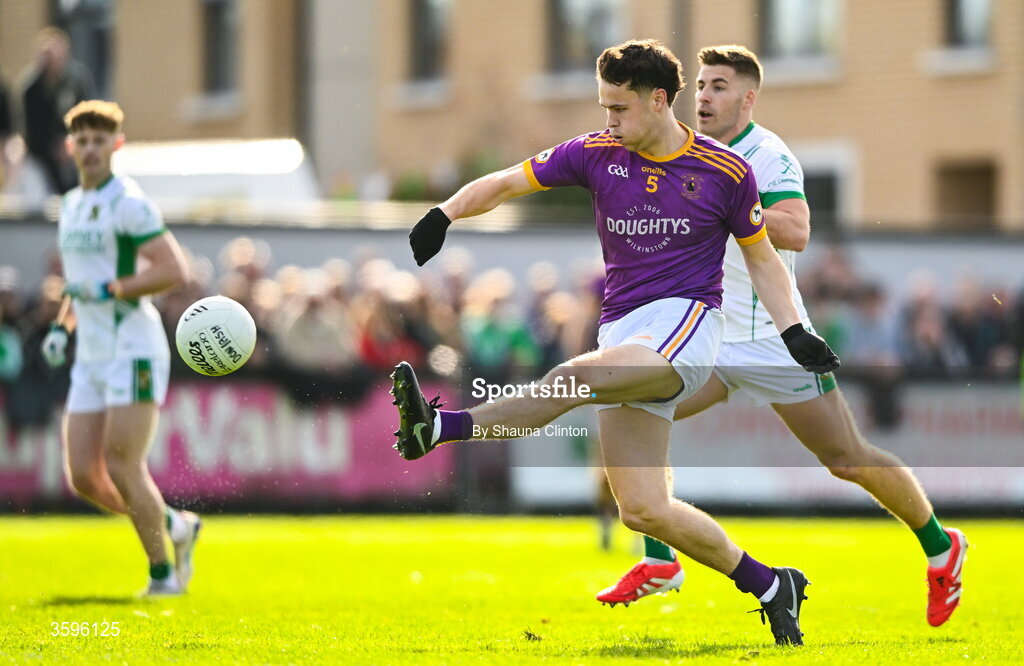 18 October 2026; Oisín Martin of Wolfe Tones kicks a point during the Meath County Senior Club Football Championship final match between Wolfe Tones and Donaghmore/ Ashbourne at Donaghmore-Ashbourne GAA Club in Ashbourne, Meath. Photo by Shauna Clinton/Sportsfile