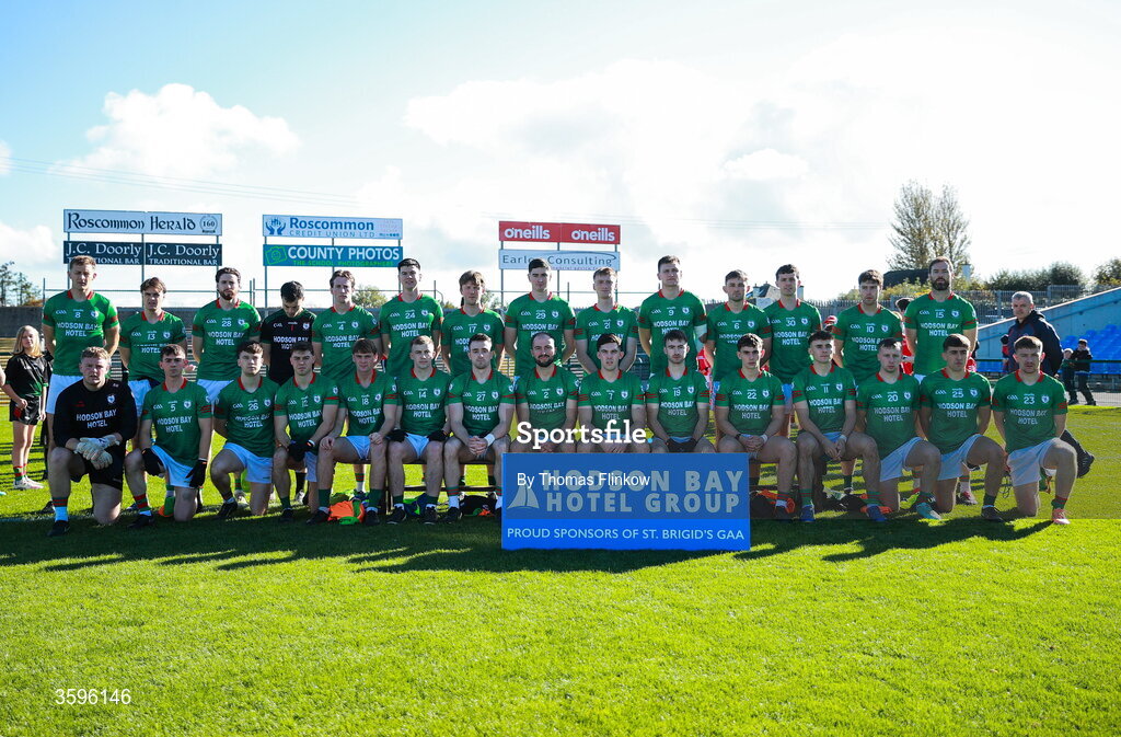 18 October 2026; The St Brigid's squad before the Roscommon County Senior Club Football Championship final match between Pádraig Pearses and St Brigid's at King & Moffatt Dr Hyde Park in Roscommon. Photo by Thomas Flinkow/Sportsfile