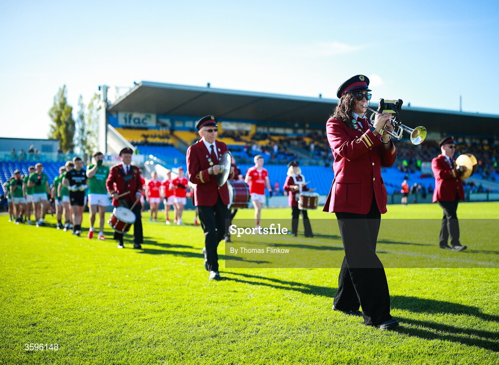 18 October 2026; The pre-match parade before the Roscommon County Senior Club Football Championship final match between Pádraig Pearses and St Brigid's at King & Moffatt Dr Hyde Park in Roscommon. Photo by Thomas Flinkow/Sportsfile