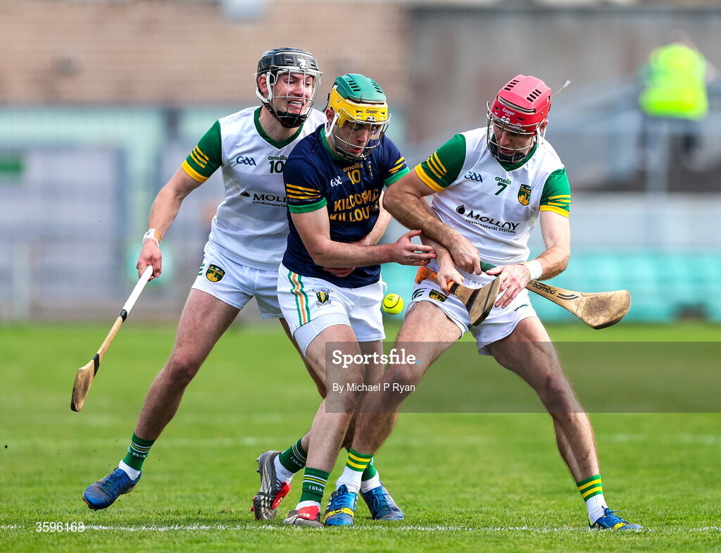 18 October 2026; Daniel Hand of Kilcormac-Killoughey in action against Jack Fogarty of Ballinamere during the Offaly County Senior Club Hurling Championship final match between Kilcormac - Killoughey and Ballinamerey at Glenisk O'Connor Park in Tullamore, Offaly. Photo by Michael P Ryan/Sportsfile