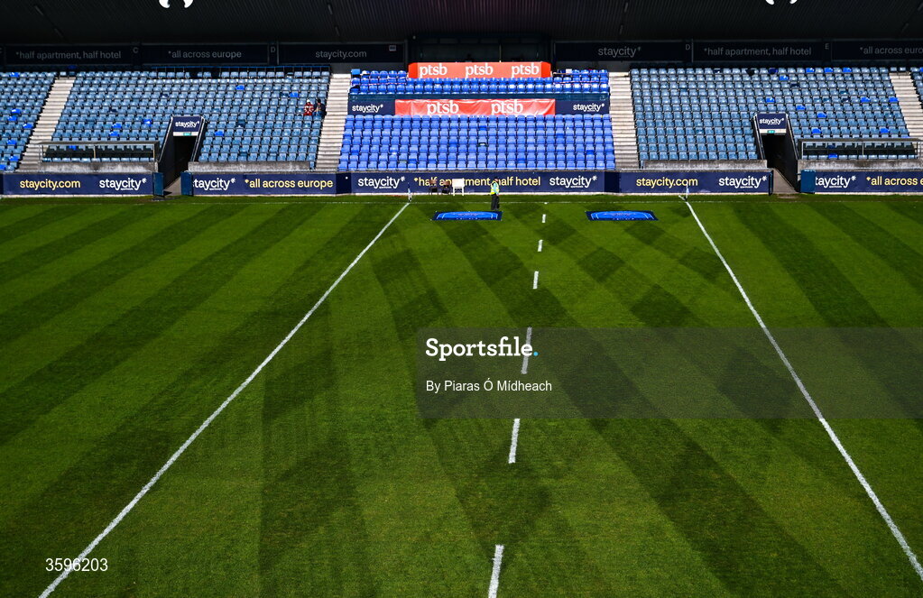 18 October 2026; A general view before the PTSB Dublin County Senior Club Football Championship final match between Castleknock and Cuala at Parnell Park in Dublin. Photo by Piaras Ó Mídheach/Sportsfile