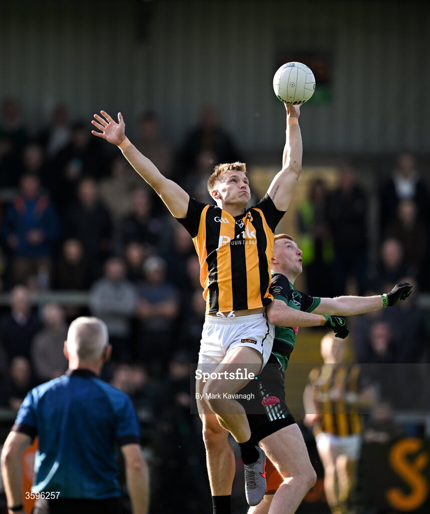 18 October 2026; Rian O'Neill of Crossmaglen Rangers in action against Callum O'Hare of Killeavy St Moninna during the Armagh County Senior Club Football Championship final match between Killeavy St Moninna and Crossmaglen Rangers at BOX-IT Athletic Grounds in Armagh. Photo by Mark Kavanagh/Sportsfile