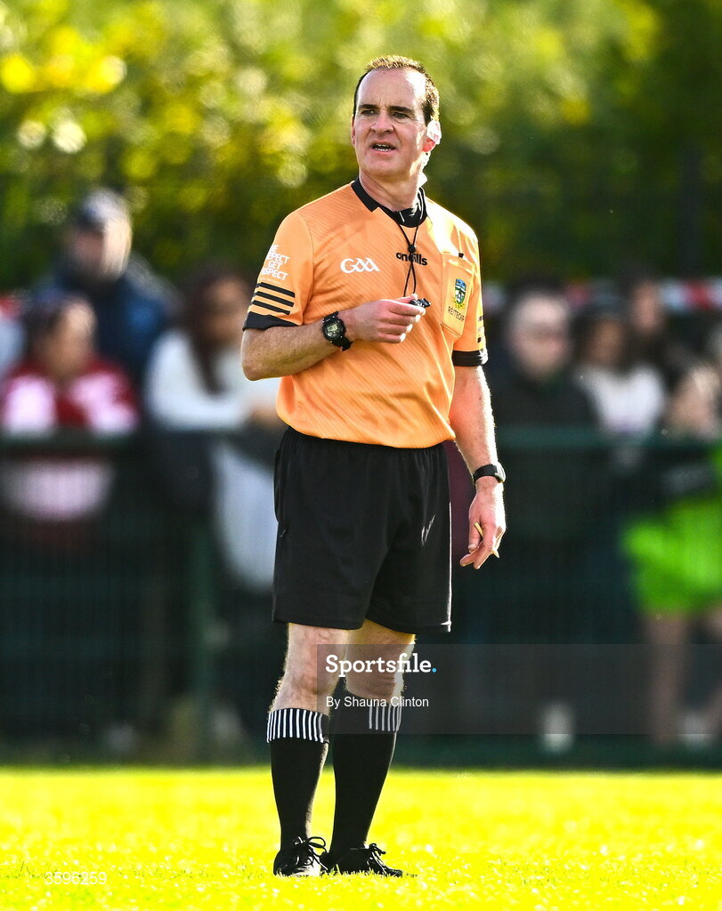18 October 2026; Referee David Coldrick during the Meath County Senior Club Football Championship final match between Wolfe Tones and Donaghmore/ Ashbourne at Donaghmore-Ashbourne GAA Club in Ashbourne, Meath. Photo by Shauna Clinton/Sportsfile