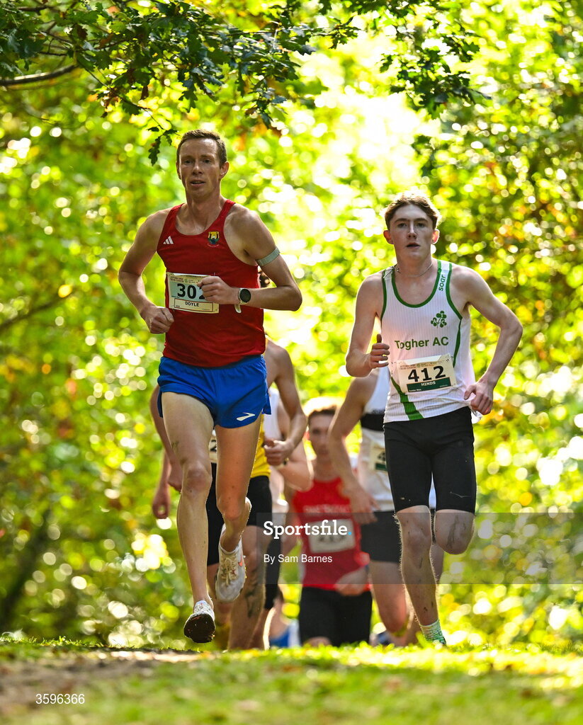 18 October 2026; Sean Doyle of Cork City AC, on his way to winning the Master Men 7500m during the Autumn Open Cross Country International at the Sport Ireland Campus in Dublin. Photo by Sam Barnes/Sportsfile