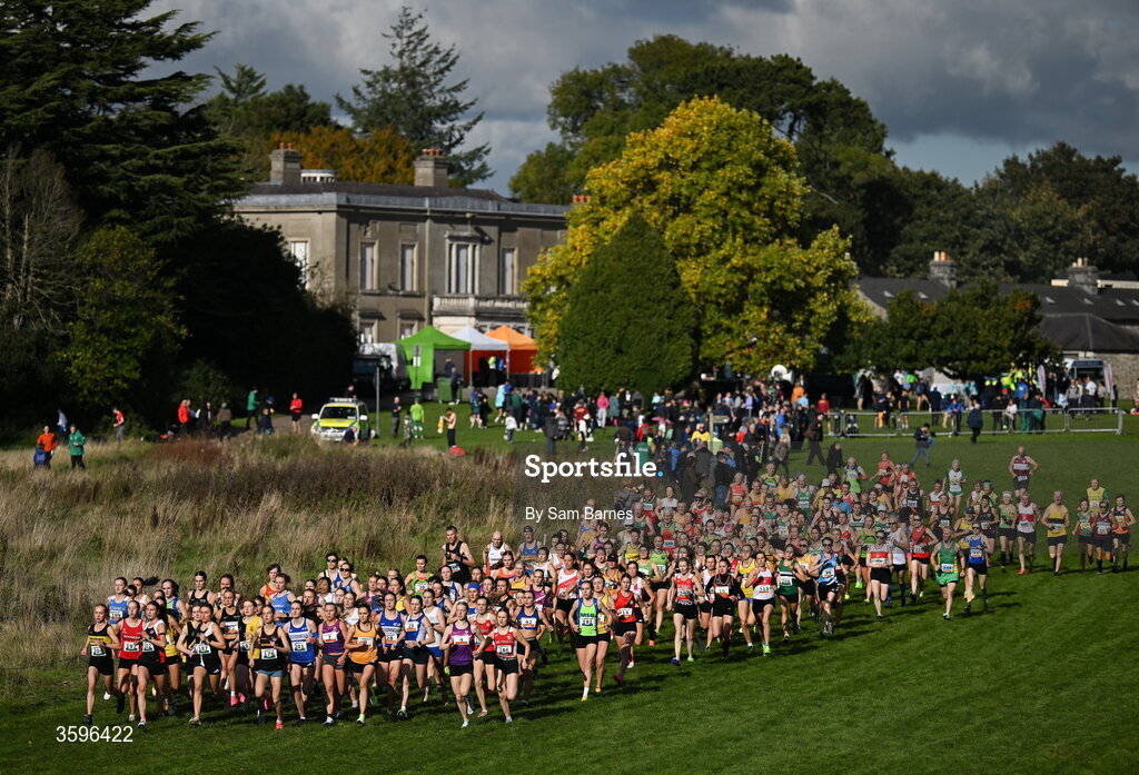 18 October 2026; A general view of the field in the women's and master men 65+ race during the Autumn Open Cross Country International at the Sport Ireland Campus in Dublin. Photo by Sam Barnes/Sportsfile