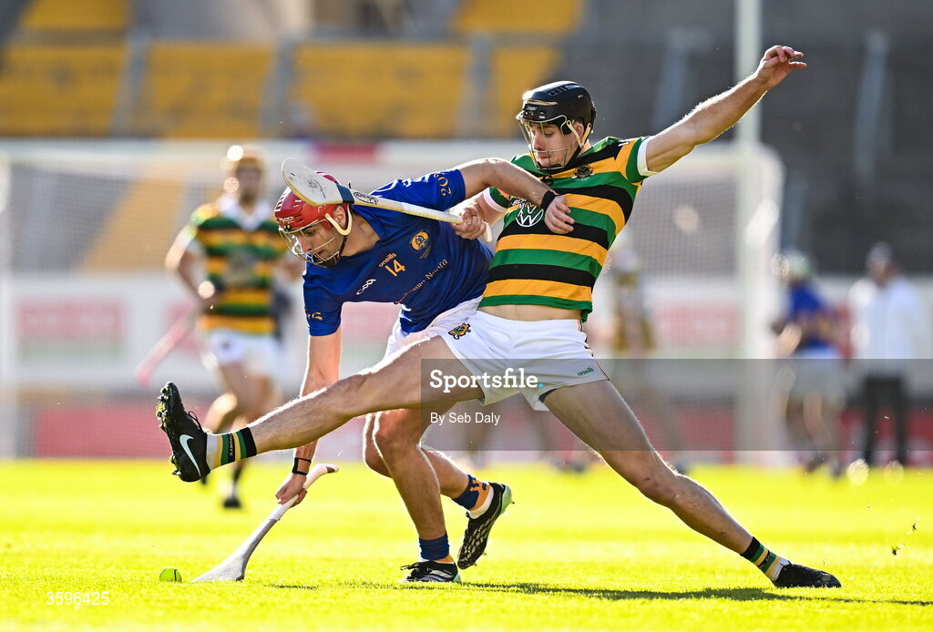 18 October 2026; Brian Hayes of St Finbarr’s in action against Robert Downey of Glen Rovers during the Cork County Premier Senior Club Hurling Championship final match between Glen Rovers and St Finbarr's at SuperValu Páirc Uí Chaoimh in Cork. Photo by Seb Daly/Sportsfile