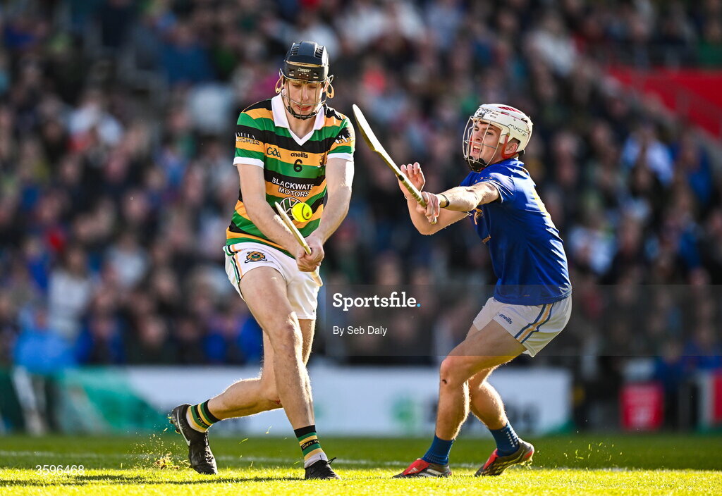 18 October 2026; Robert Downey of Glen Rovers in action against John Wigginton Barrett of St Finbarr’s during the Cork County Premier Senior Club Hurling Championship final match between Glen Rovers and St Finbarr's at SuperValu Páirc Uí Chaoimh in Cork. Photo by Seb Daly/Sportsfile