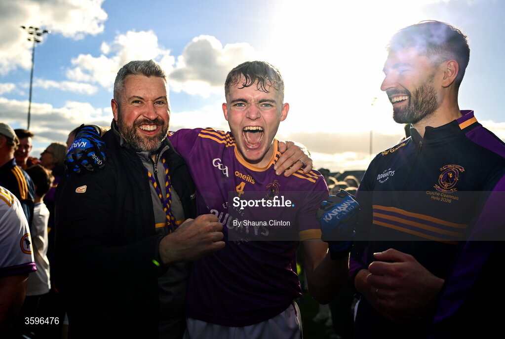 18 October 2026; Andrew Crawford of Wolfe Tones celebrates after his side's victory in the Meath County Senior Club Football Championship final match between Wolfe Tones and Donaghmore/ Ashbourne at Donaghmore-Ashbourne GAA Club in Ashbourne, Meath. Photo by Shauna Clinton/Sportsfile